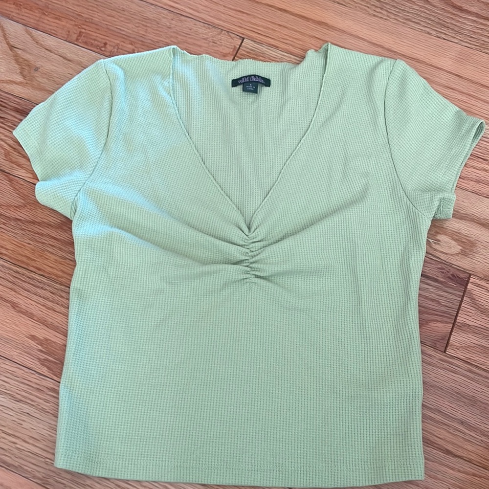 Waffle-knit baby tee